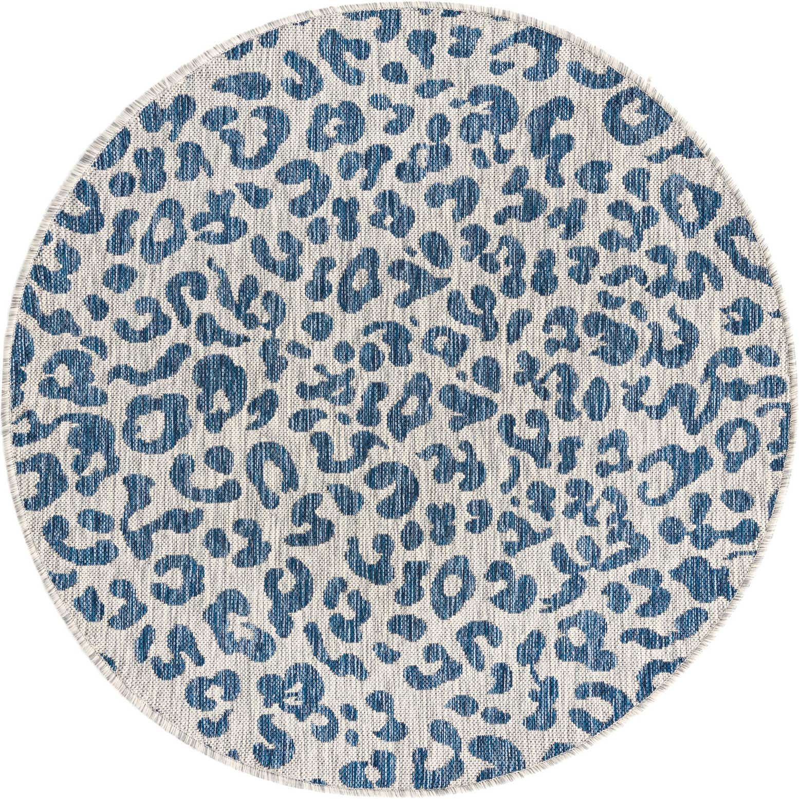 4' x 4' Easy-Clean Safari Indoor / Outdoor Round Rug