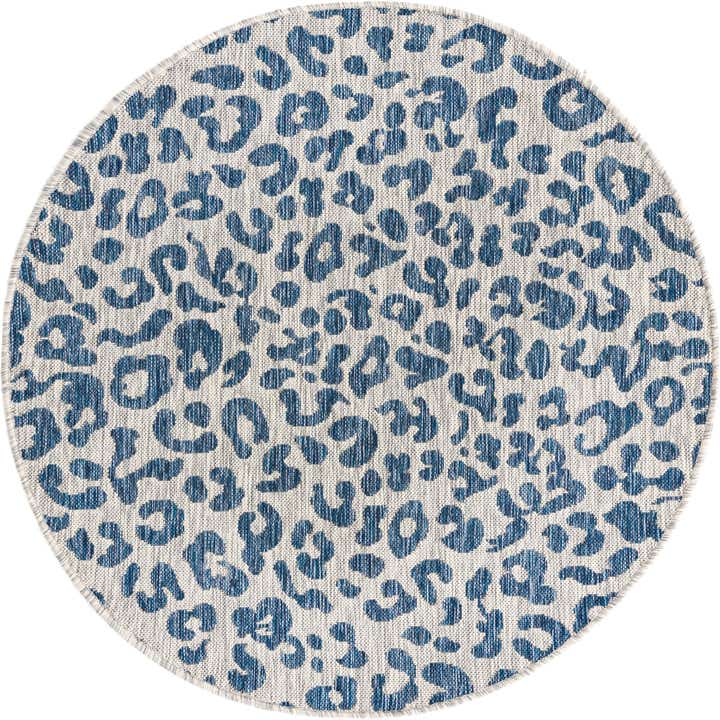 4' x 4' Easy-Clean Safari Indoor / Outdoor Round Rug