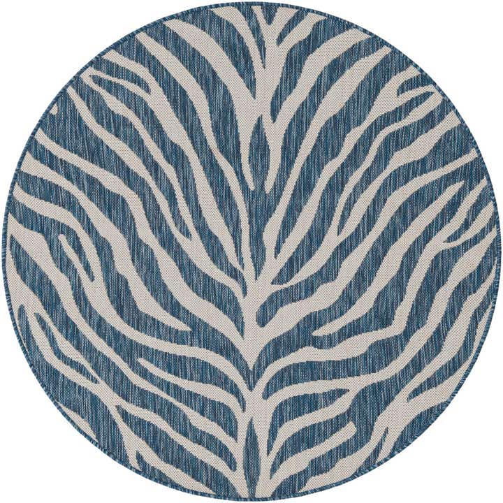 4' x 4' Easy-Clean Safari Indoor / Outdoor Round Rug