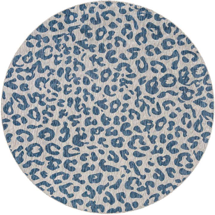 7' 10 x 7' 10 Easy-Clean Safari Indoor / Outdoor Round Rug