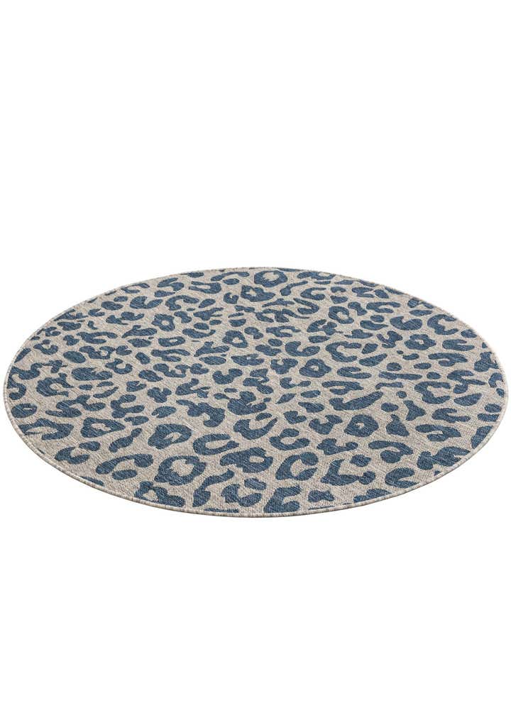 5' 3 x 5' 3 Easy-Clean Safari Indoor / Outdoor Round Rug