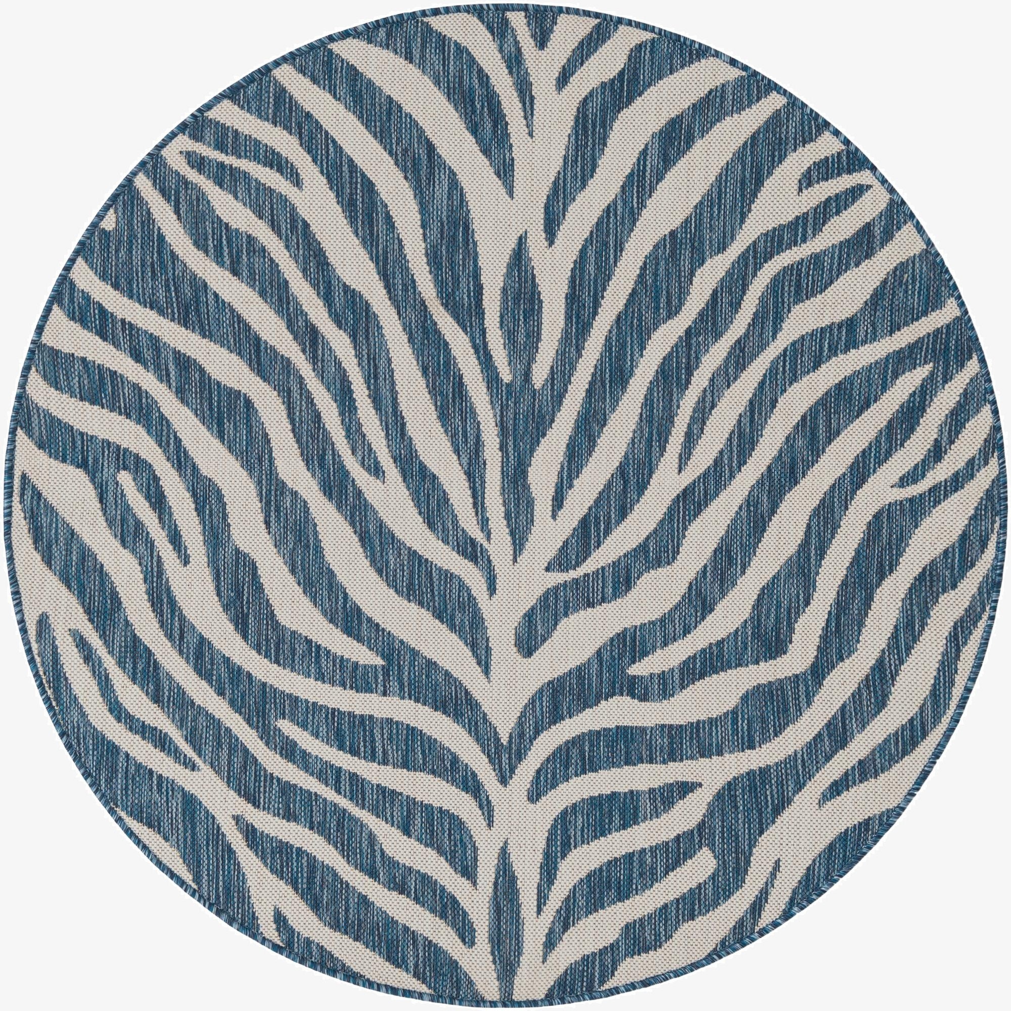 4' x 4'  Washable Safari Indoor / Outdoor Round Rug