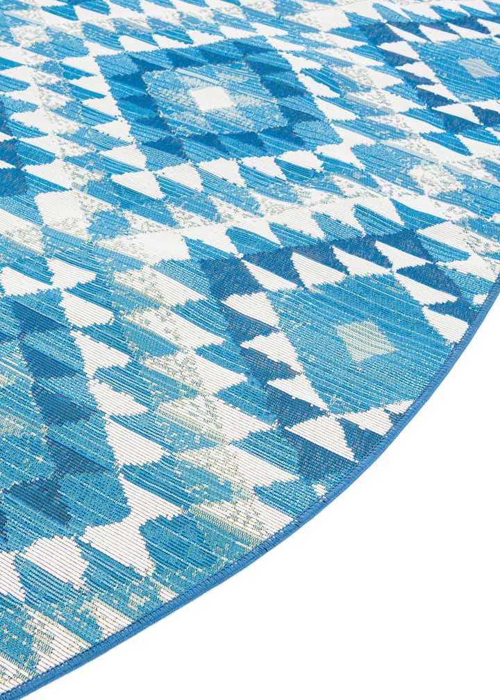 7' 10 x 7' 10 Easy-Clean Southwestern Indoor / Outdoor Round Rug