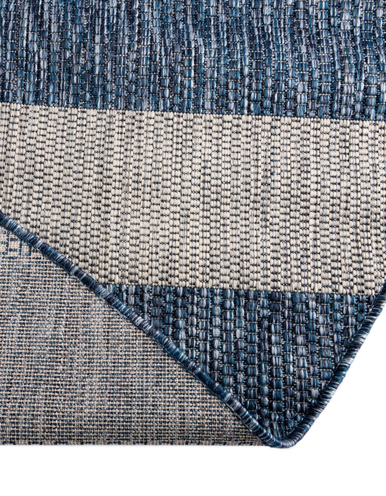 10' 8 x 10' 8 Easy-Clean Striped Indoor / Outdoor Round Rug