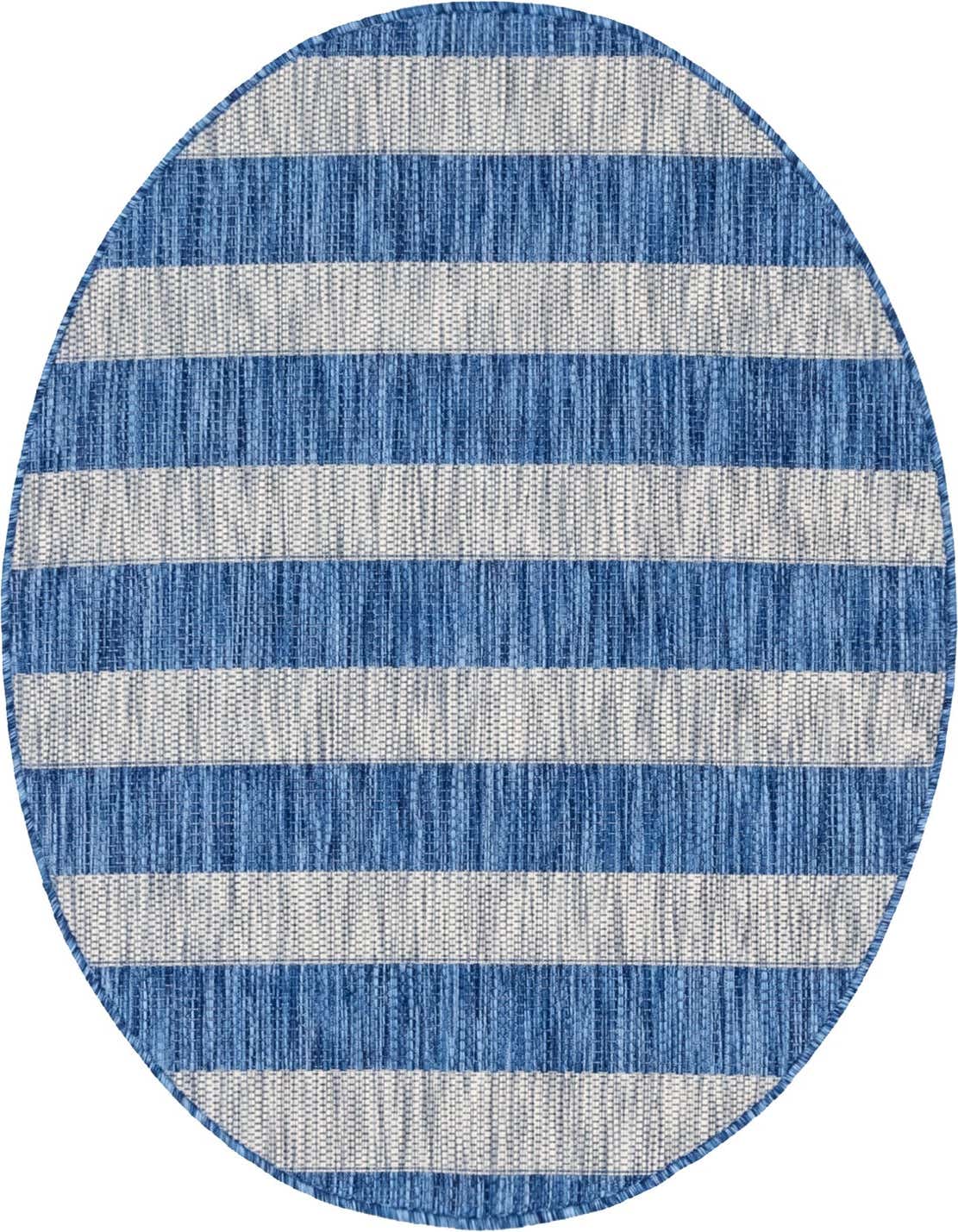 4' x 4' Easy-Clean Striped Indoor / Outdoor Round Rug