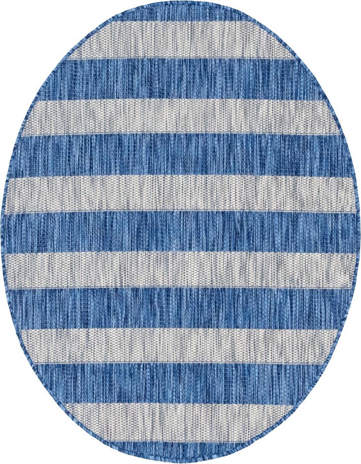 Detail image of 4' x 4' Easy-Clean Striped Indoor / Outdoor Round Rug