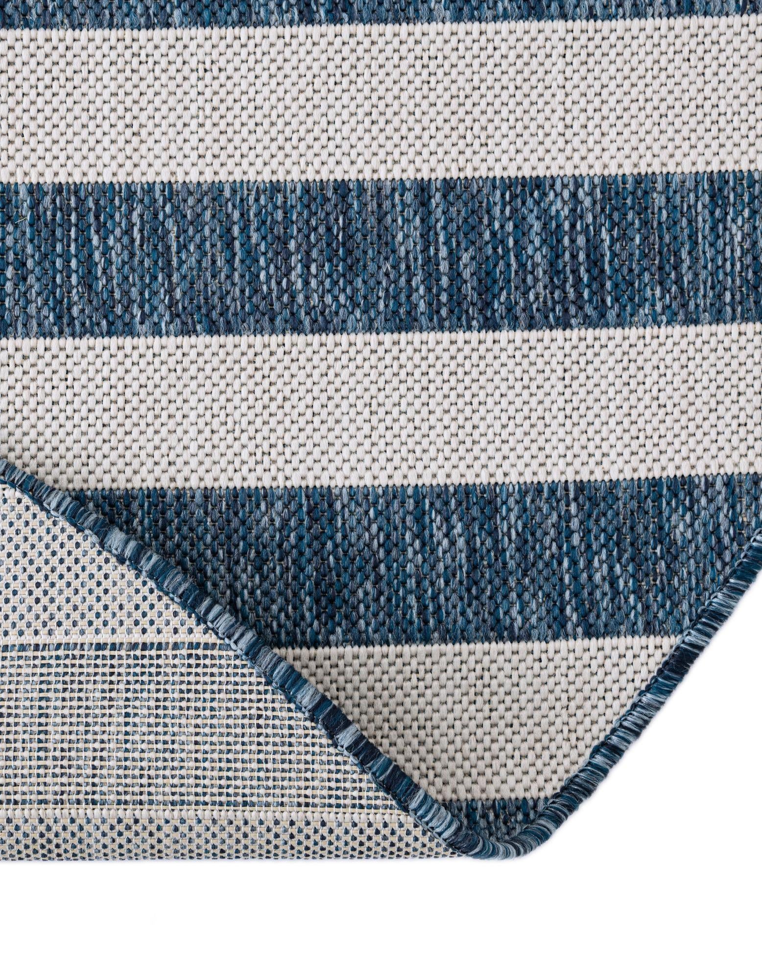 10' x 10' Easy-Clean Striped Indoor / Outdoor Round Rug