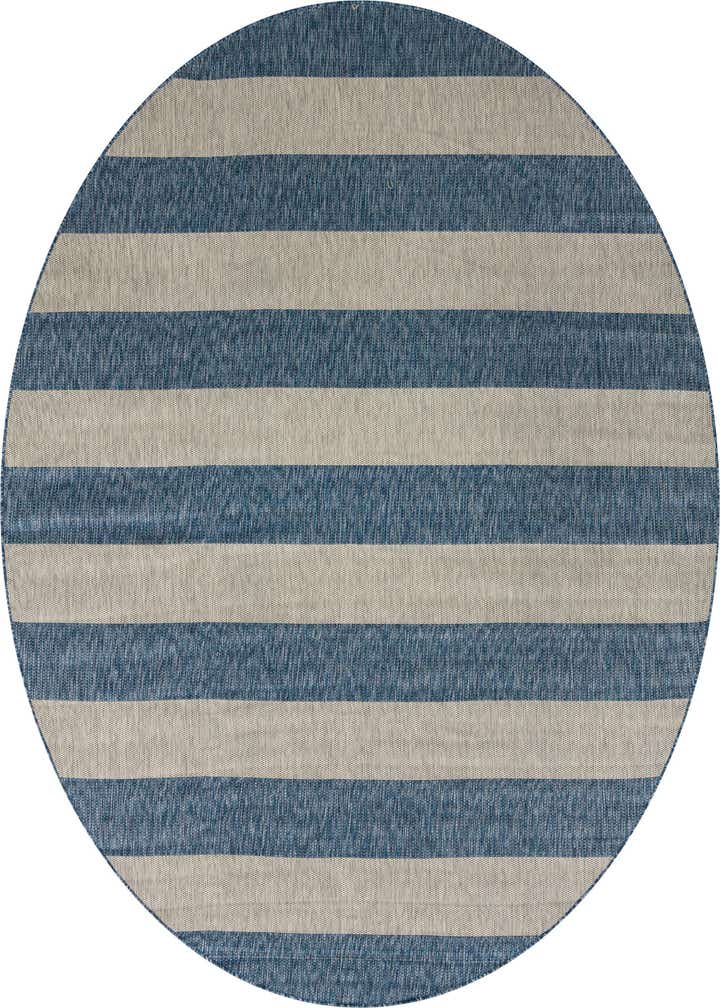 10' 8 x 10' 8 Easy-Clean Striped Indoor / Outdoor Round Rug