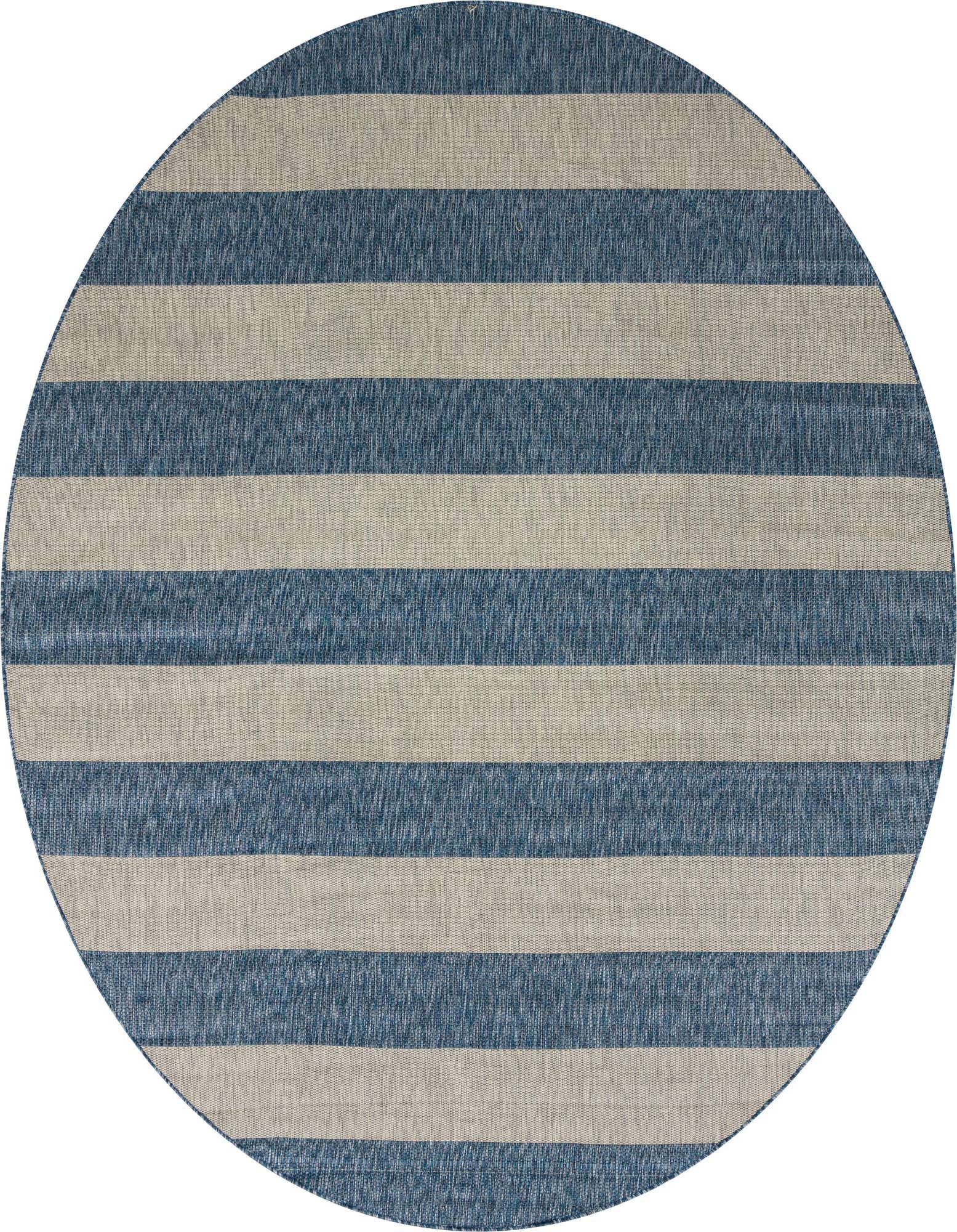 10' 8 x 10' 8 Easy-Clean Striped Indoor / Outdoor Round Rug