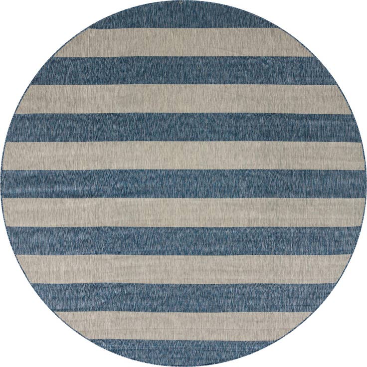 Detail image of 10' 8 x 10' 8 Easy-Clean Striped Indoor / Outdoor Round Rug
