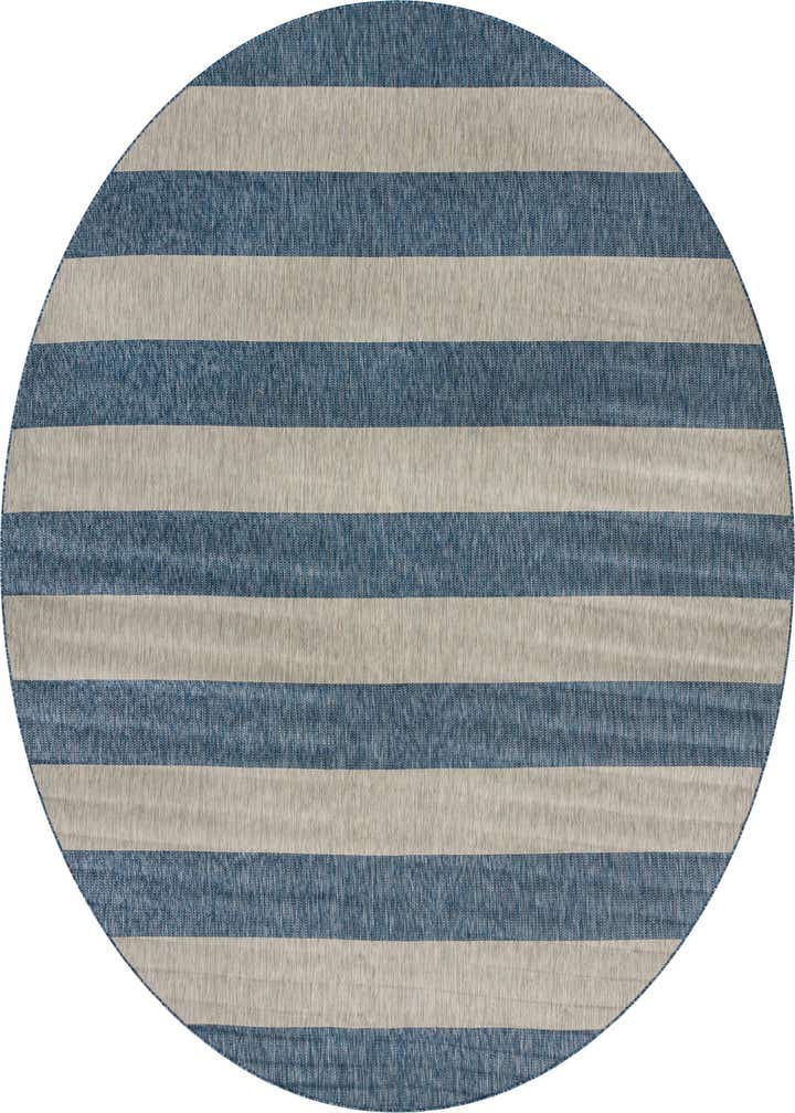 13' x 13' Easy-Clean Striped Indoor / Outdoor Round Rug