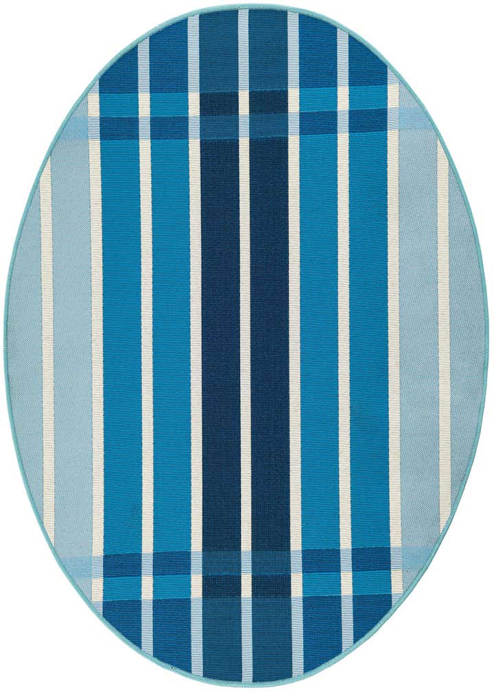 4' x 4' Easy-Clean Striped Indoor / Outdoor Round Rug