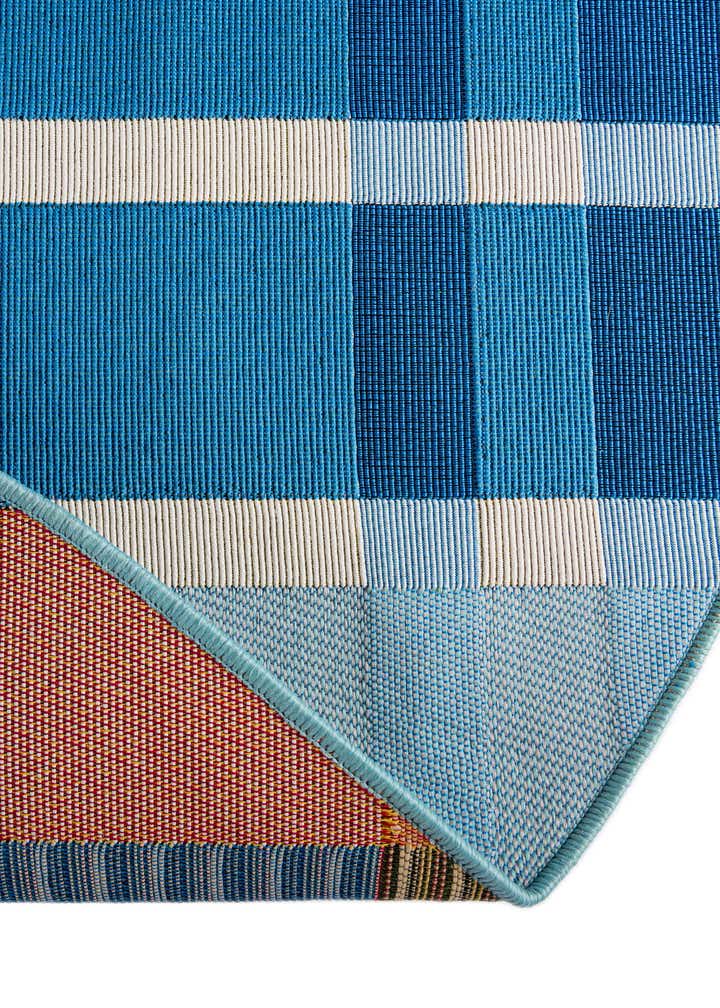6' x 6' Easy-Clean Striped Indoor / Outdoor Round Rug