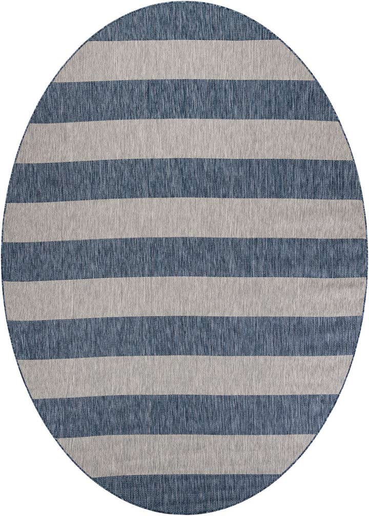 10' x 10' Easy-Clean Striped Indoor / Outdoor Round Rug