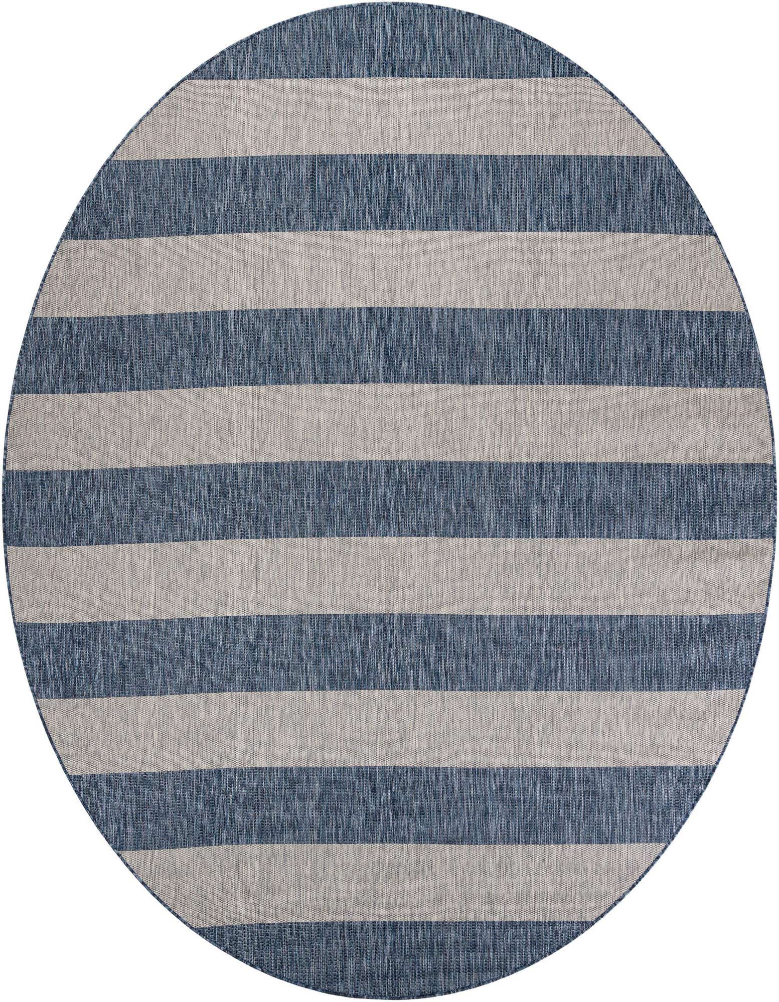 10' x 10' Easy-Clean Striped Indoor / Outdoor Round Rug