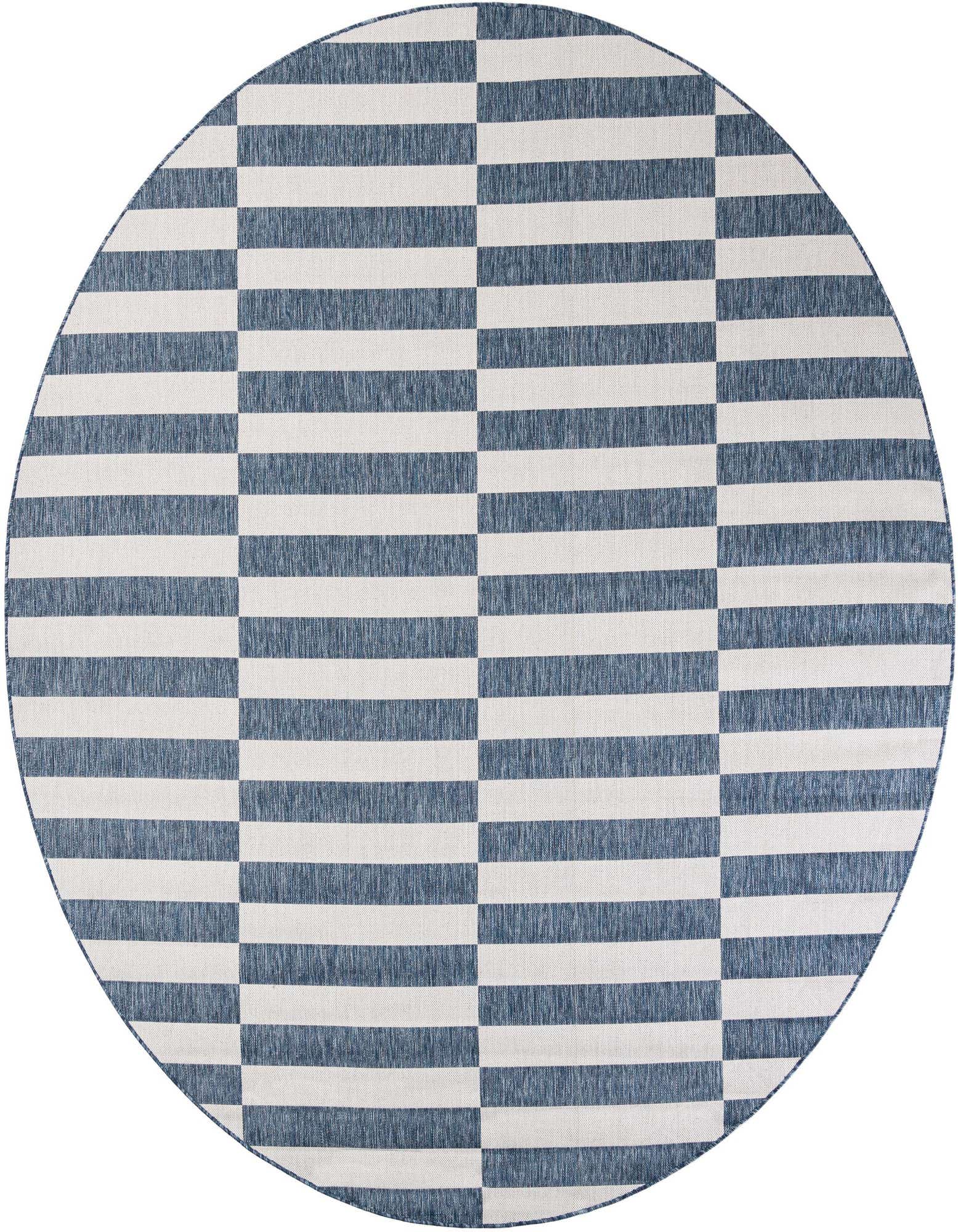 10' x 10' Easy-Clean Striped Indoor / Outdoor Round Rug