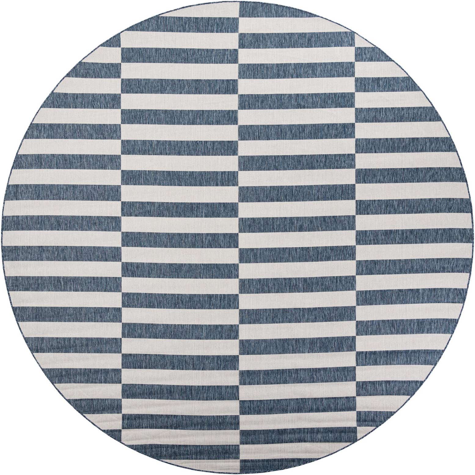 12' x 12' Easy-Clean Striped Indoor / Outdoor Round Rug