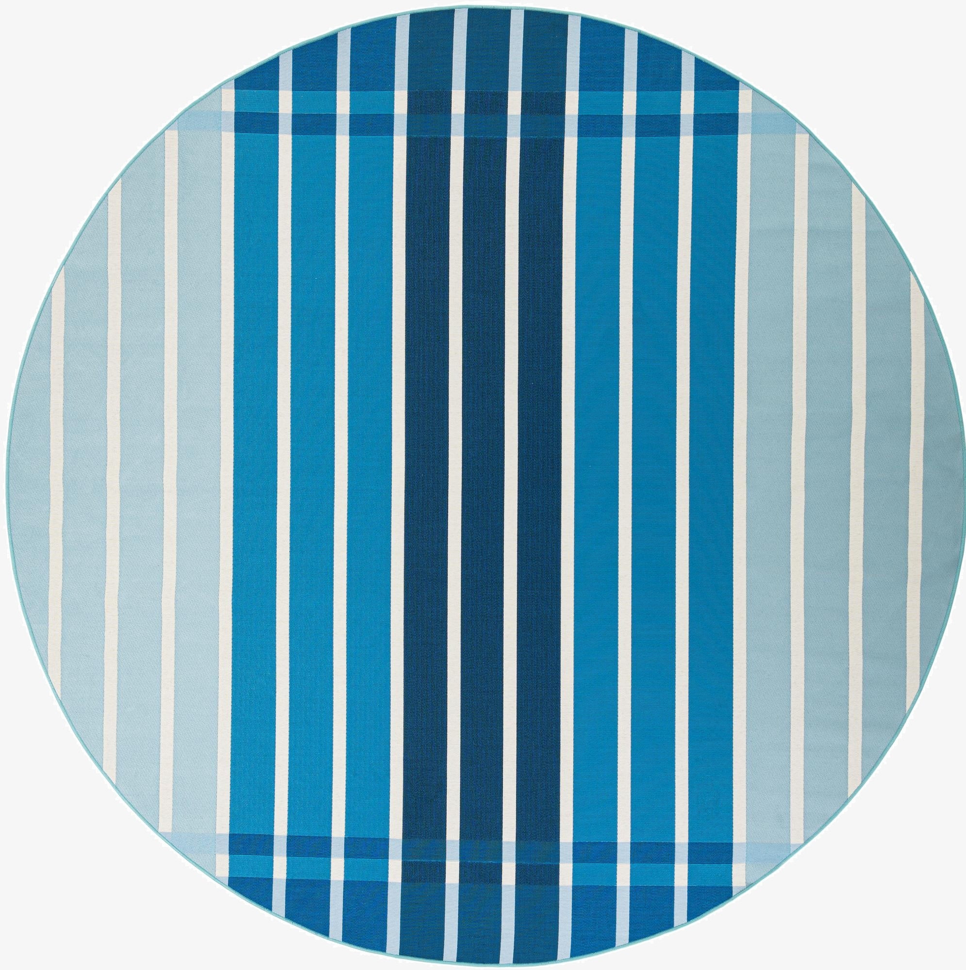 7' 10 x 7' 10  Washable Striped Indoor / Outdoor Round Rug