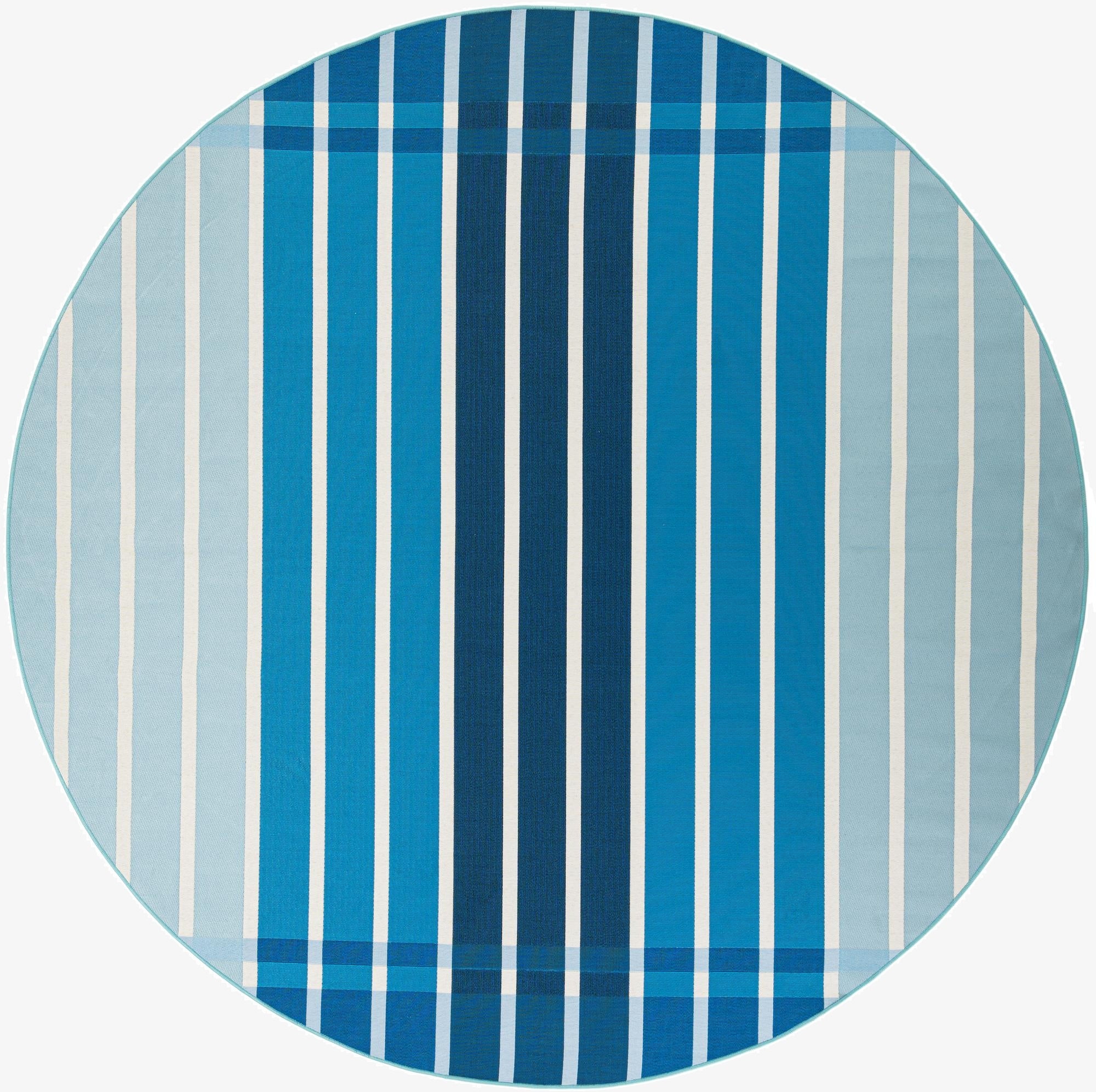 Primary image 10' x 10'  Washable Striped Indoor / Outdoor Round Rug