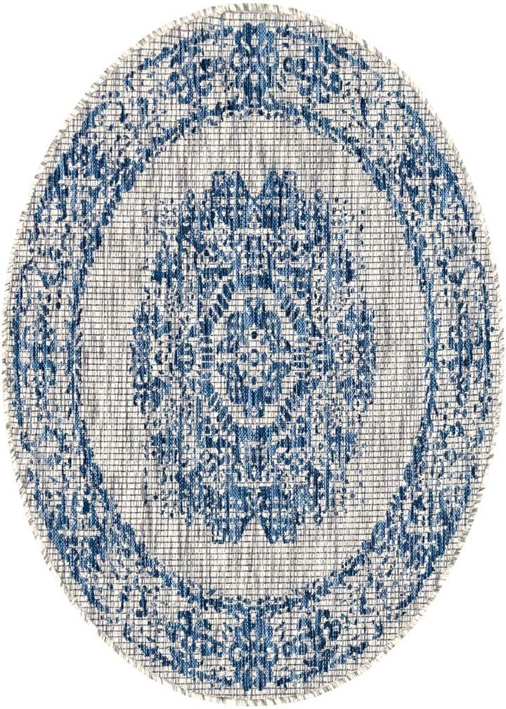 4' x 4' Easy-Clean Traditional Indoor / Outdoor Round Rug