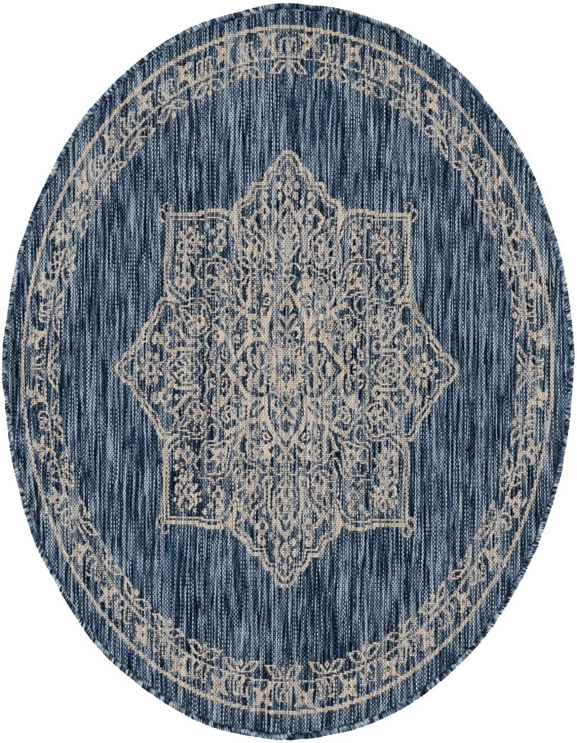 4' x 4' Easy-Clean Traditional Indoor / Outdoor Round Rug