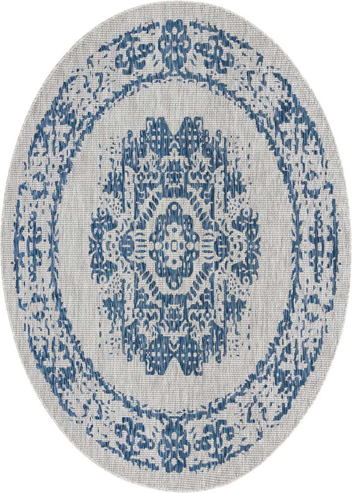 7' 10 x 7' 10 Easy-Clean Traditional Indoor / Outdoor Round Rug