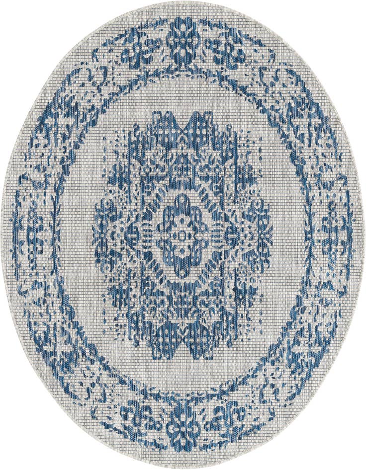Detail image of 5' 3 x 5' 3 Easy-Clean Traditional Indoor / Outdoor Round Rug