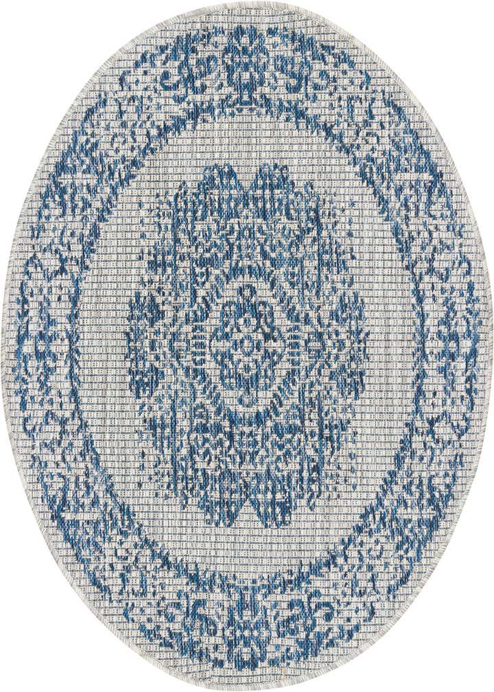 3' x 3' Easy-Clean Traditional Indoor / Outdoor Round Rug