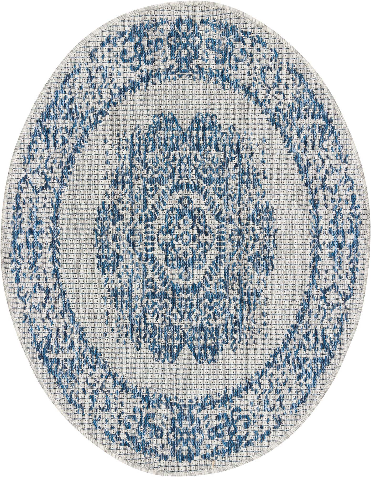 3' x 3' Easy-Clean Traditional Indoor / Outdoor Round Rug