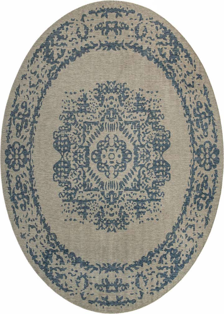 10' 8 x 10' 8 Easy-Clean Traditional Indoor / Outdoor Round Rug