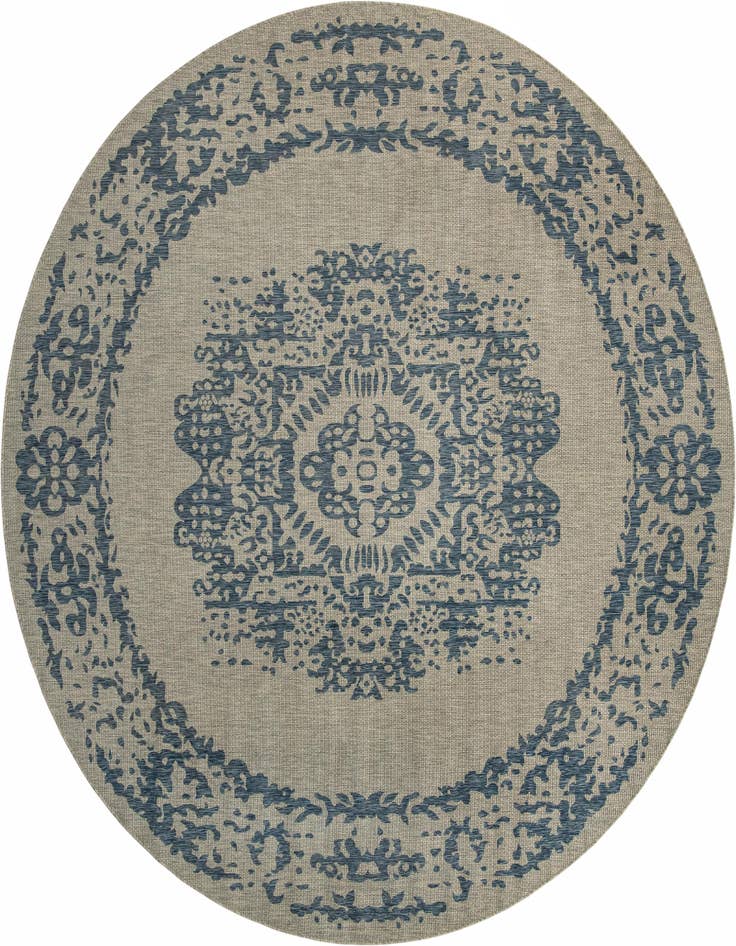 Detail image of 10' 8 x 10' 8 Easy-Clean Traditional Indoor / Outdoor Round Rug