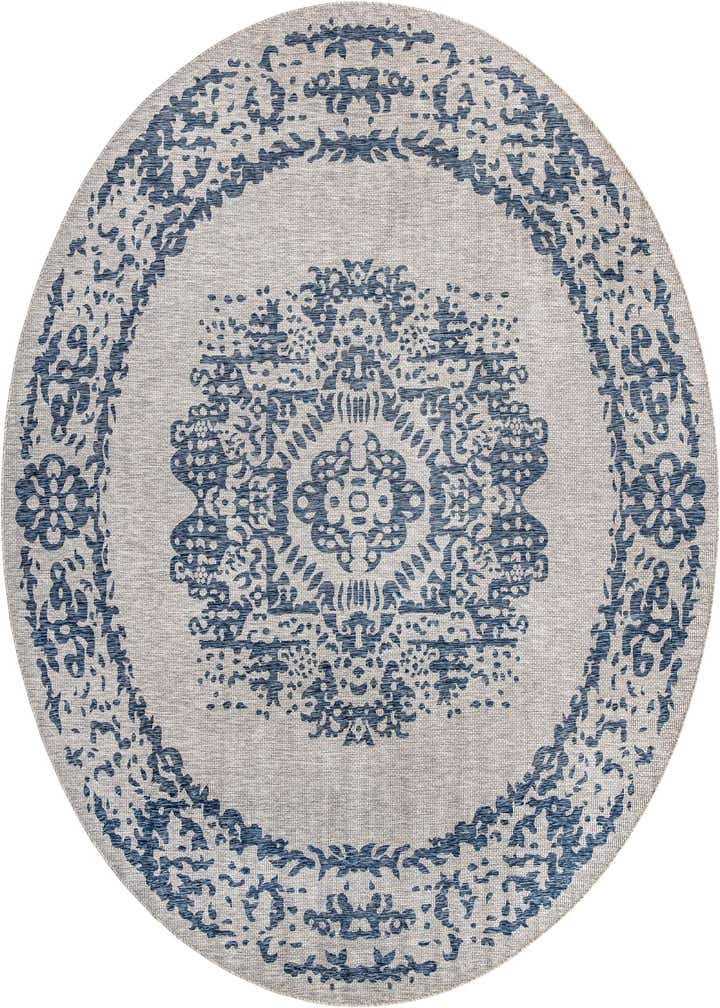 13' x 13' Easy-Clean Traditional Indoor / Outdoor Round Rug