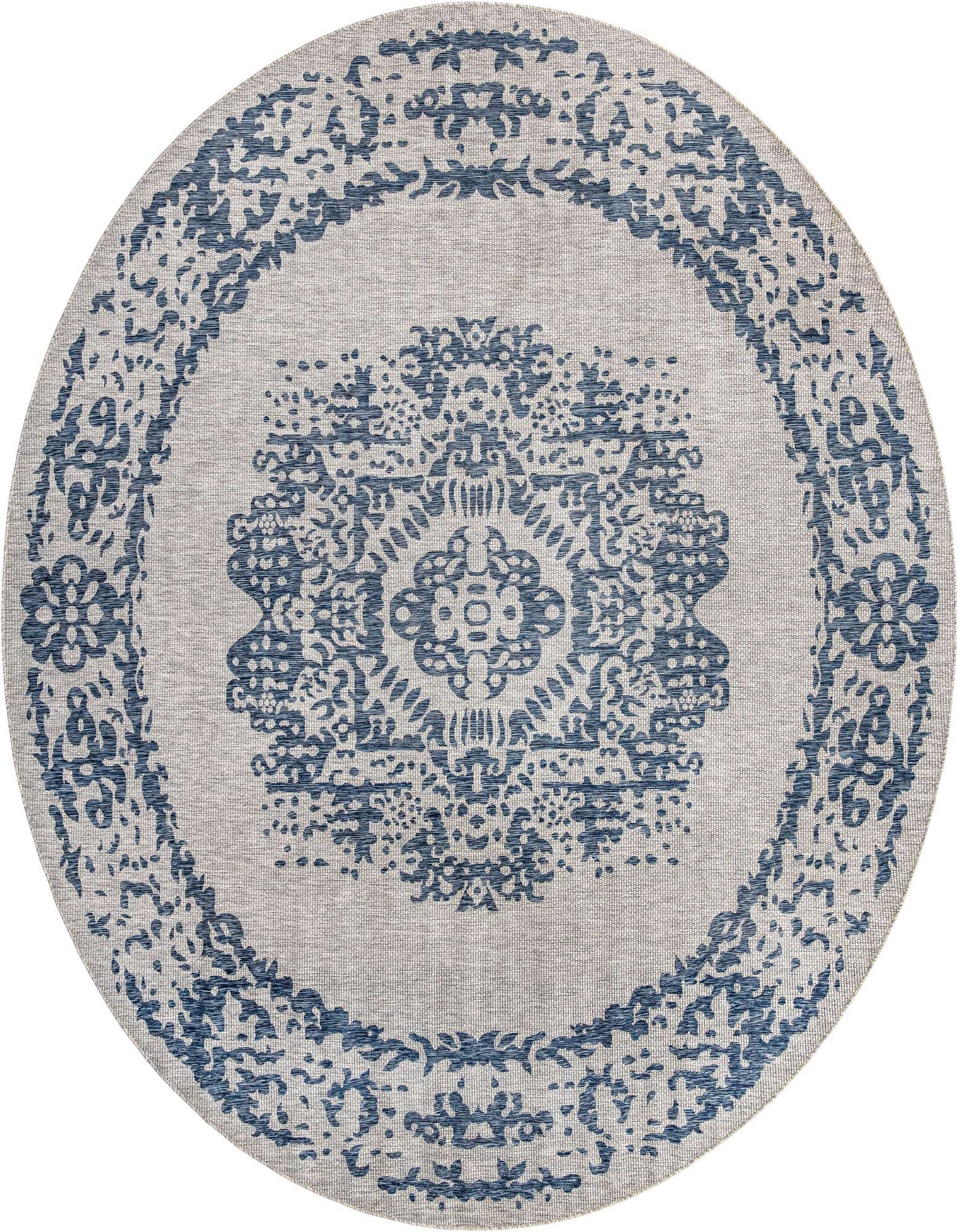 13' x 13' Easy-Clean Traditional Indoor / Outdoor Round Rug