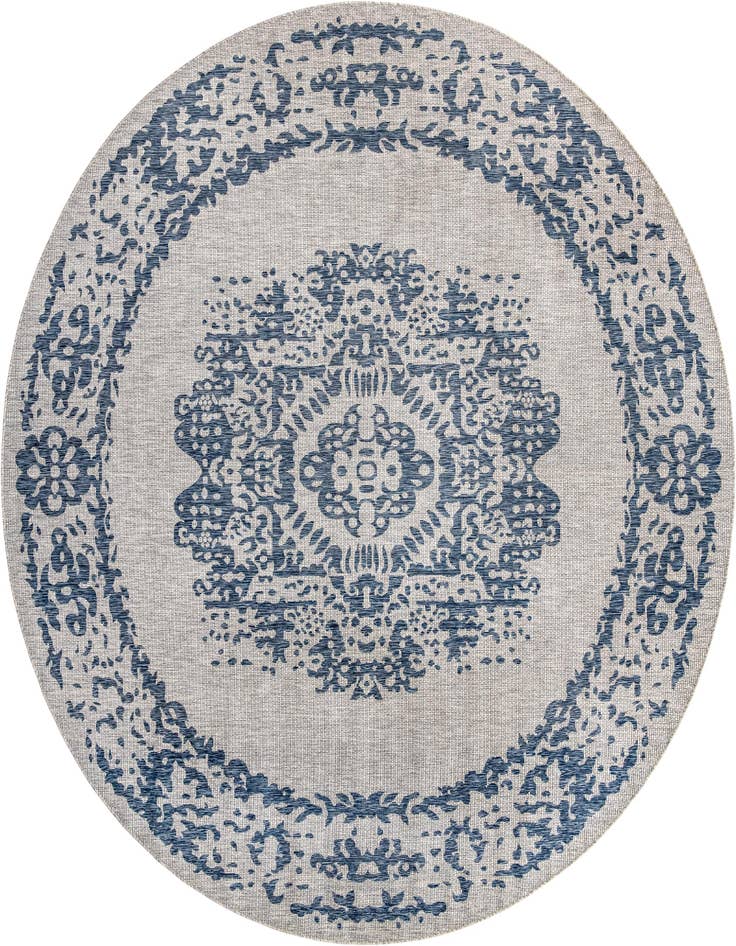 Detail image of 13' x 13' Easy-Clean Traditional Indoor / Outdoor Round Rug