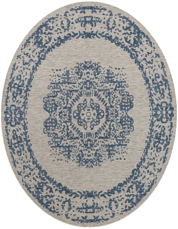 Detail image of 10' x 10' Easy-Clean Traditional Indoor / Outdoor Round Rug