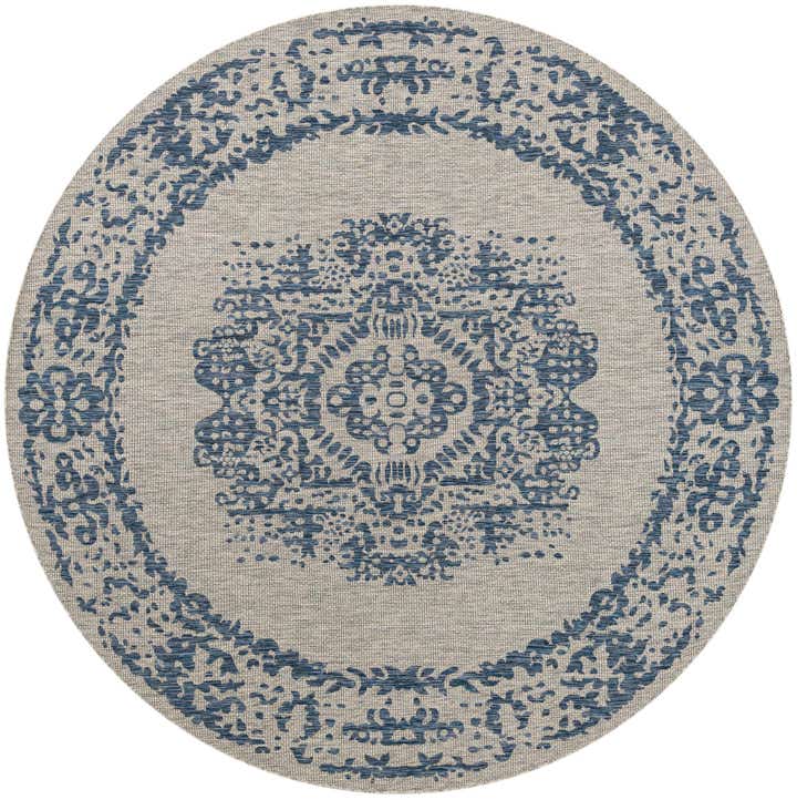 10' x 10' Easy-Clean Traditional Indoor / Outdoor Round Rug