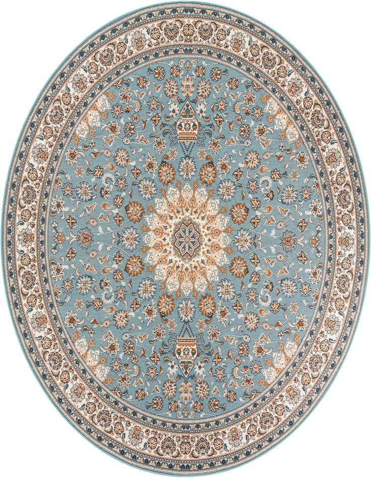 Detail image of 10' x 10' Easy-Clean Traditional Indoor / Outdoor Round Rug
