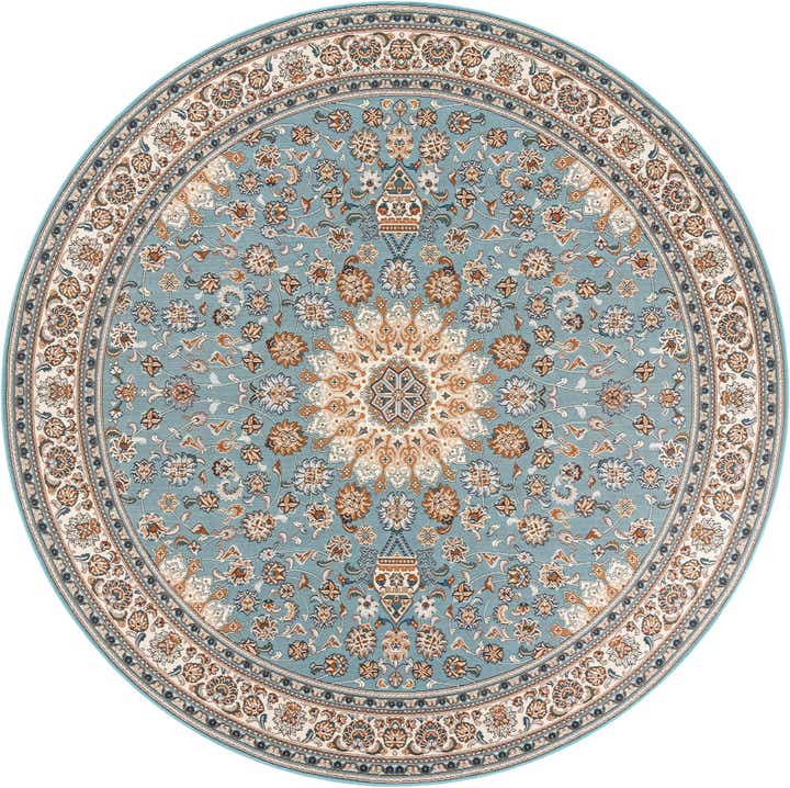 10' x 10' Easy-Clean Traditional Indoor / Outdoor Round Rug