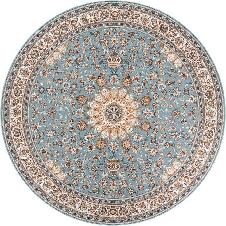 Detail image of 10' x 10' Easy-Clean Traditional Indoor / Outdoor Round Rug