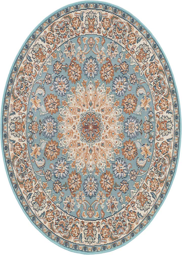 3' 3 x 3' 3 Easy-Clean Traditional Indoor / Outdoor Round Rug