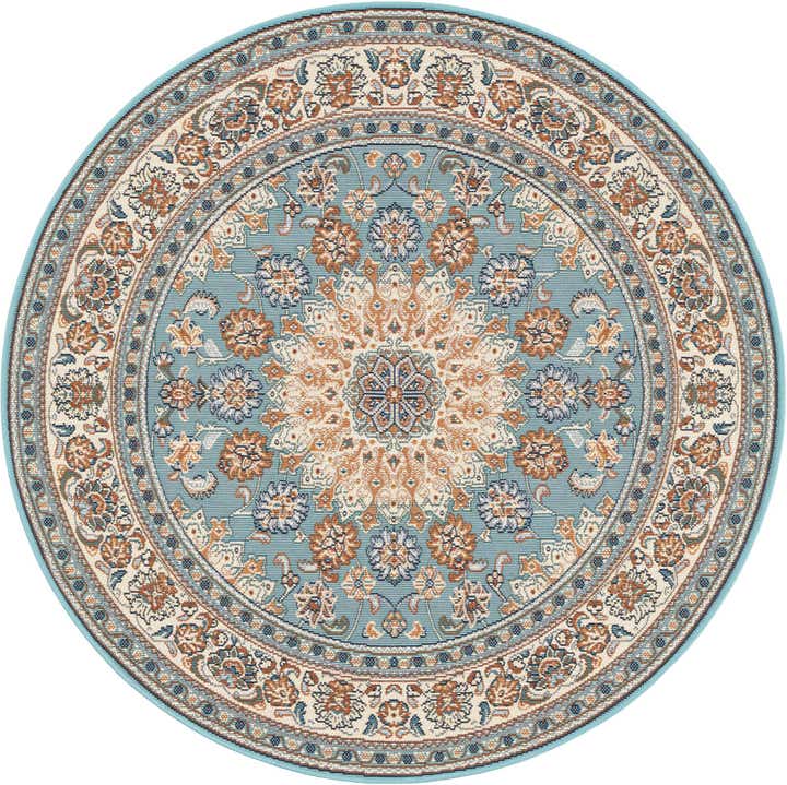4' 1 x 4' 1 Easy-Clean Traditional Indoor / Outdoor Round Rug