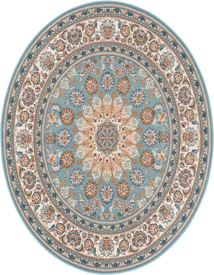 Detail image of 6' 1 x 6' 1 Easy-Clean Traditional Indoor / Outdoor Round Rug