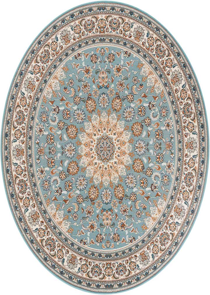 7' 10 x 7' 10 Easy-Clean Traditional Indoor / Outdoor Round Rug