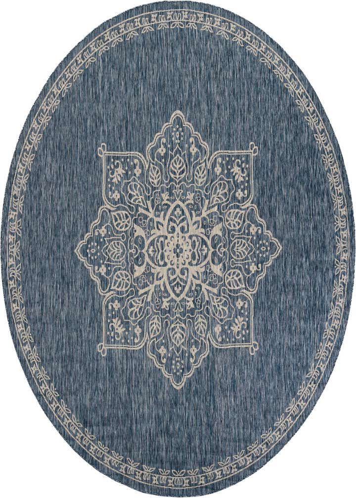10' x 10' Easy-Clean Traditional Indoor / Outdoor Round Rug