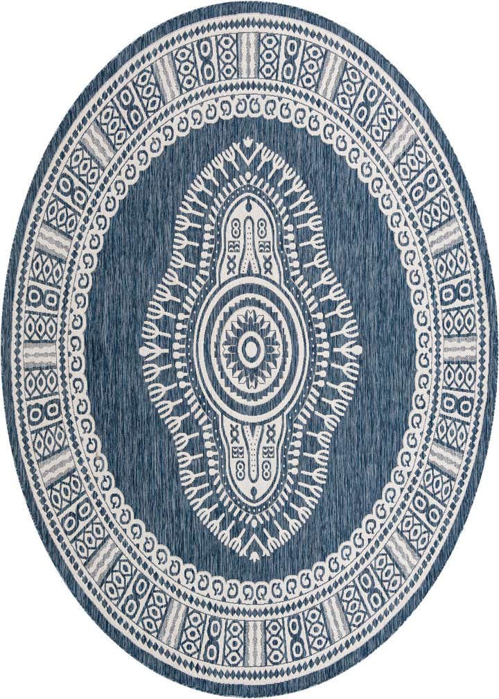 10' x 10' Easy-Clean Traditional Indoor / Outdoor Round Rug