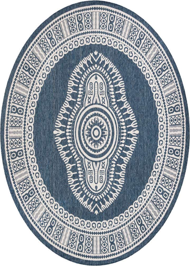 12' x 12' Easy-Clean Traditional Indoor / Outdoor Round Rug