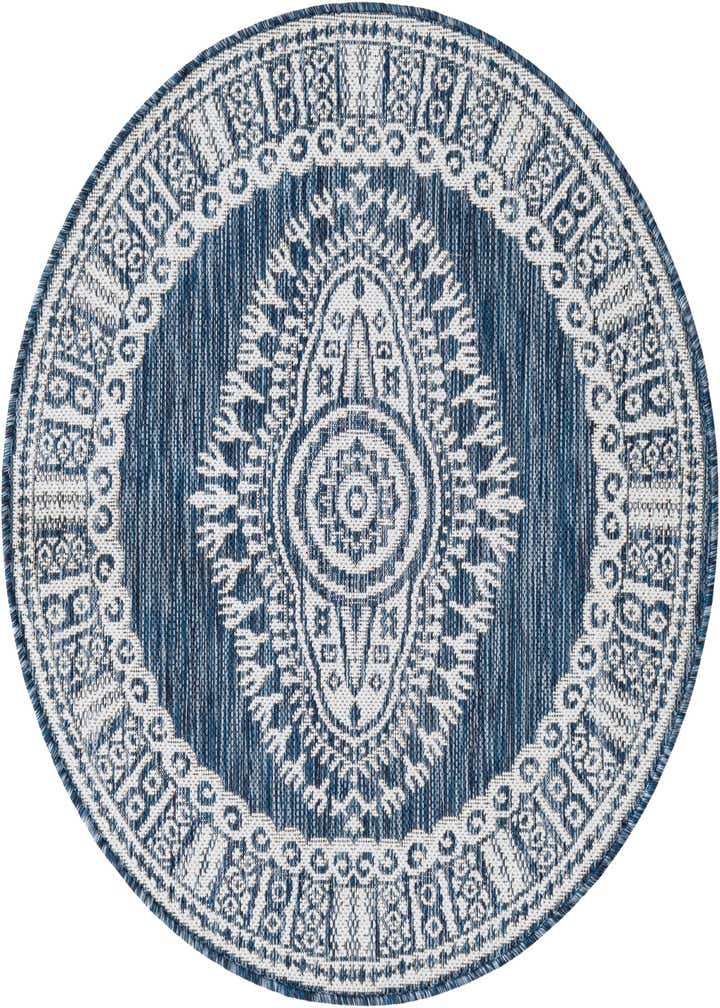 3' x 3' Easy-Clean Traditional Indoor / Outdoor Round Rug