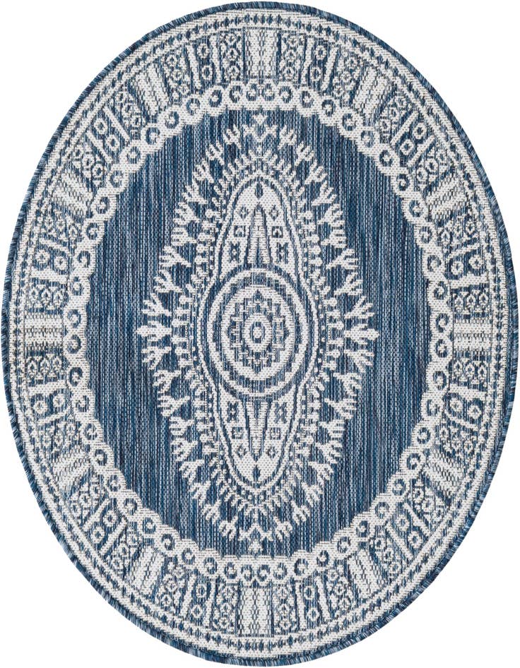 Detail image of 3' x 3' Easy-Clean Traditional Indoor / Outdoor Round Rug