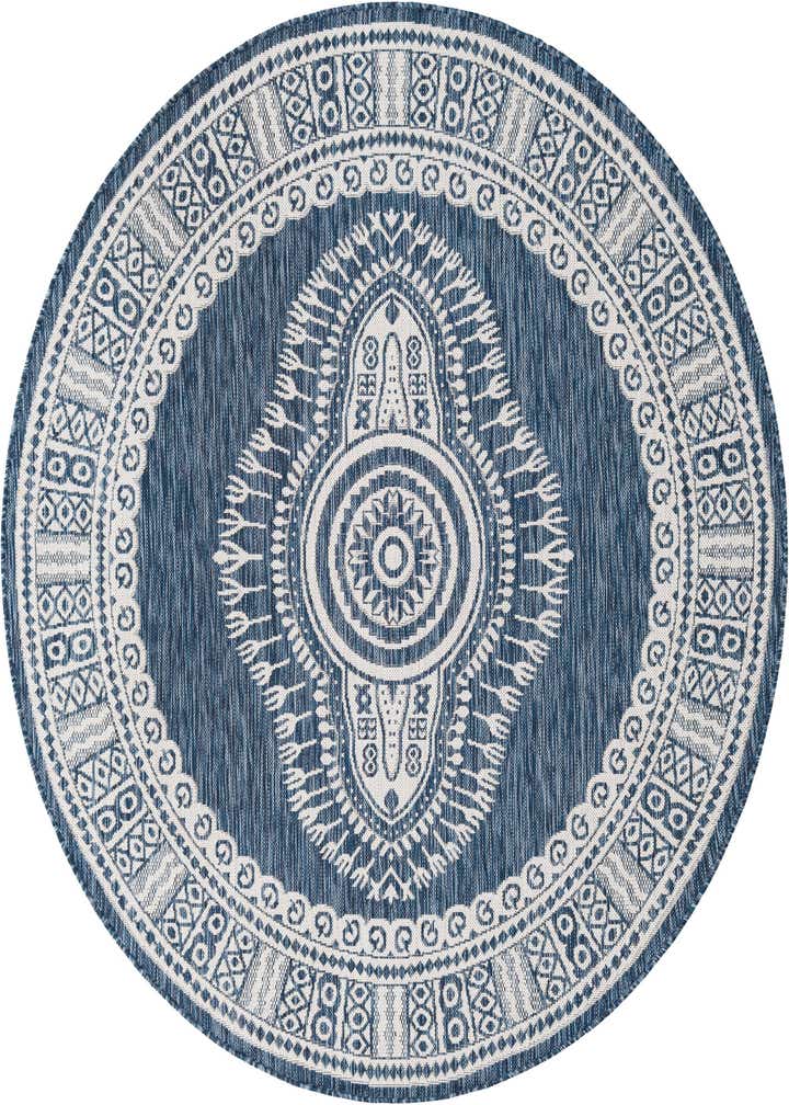 6' x 6' Easy-Clean Traditional Indoor / Outdoor Round Rug