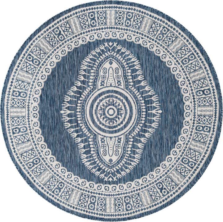 6' x 6' Easy-Clean Traditional Indoor / Outdoor Round Rug